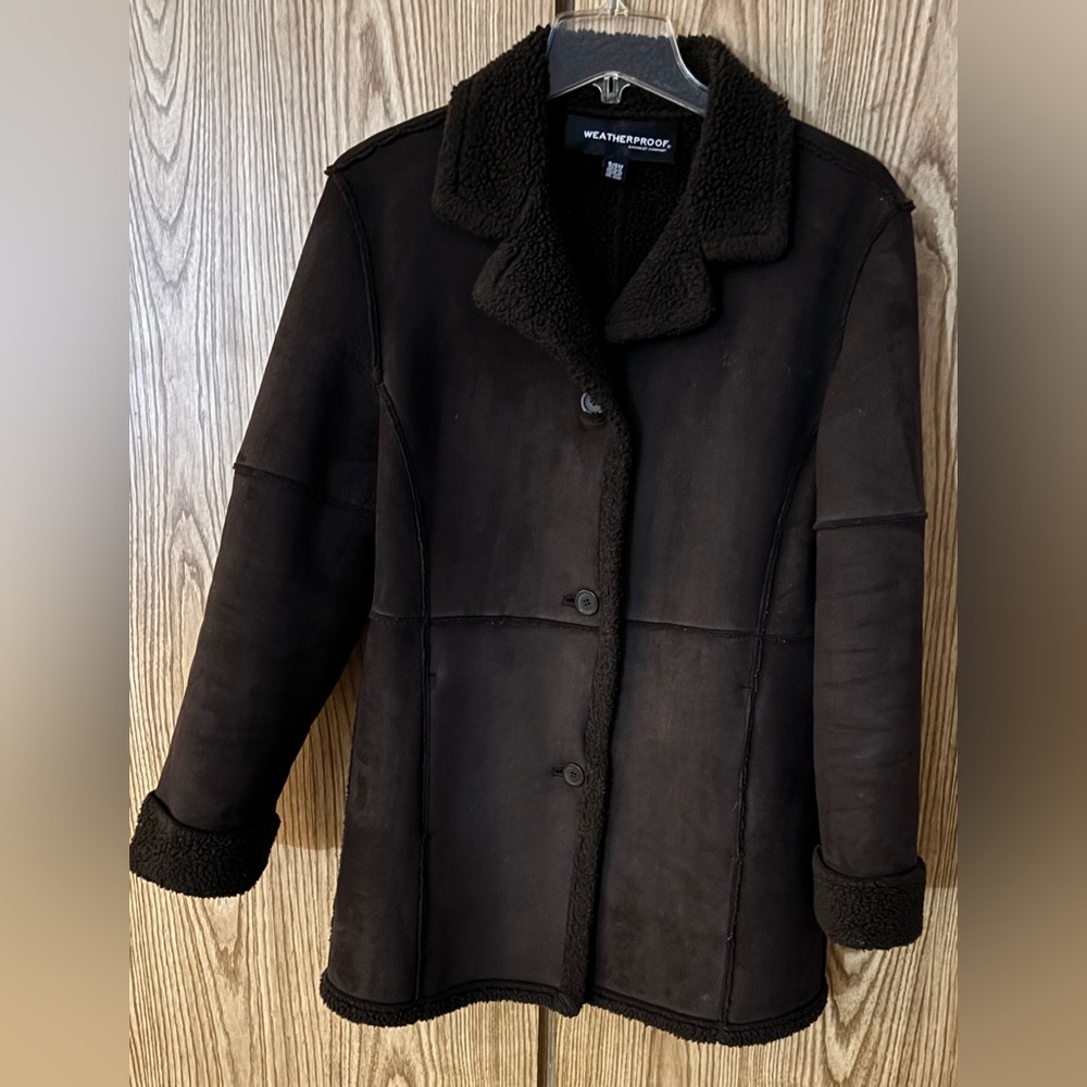 Weatherproof Brown Suede Faux Shearling Woman Coat